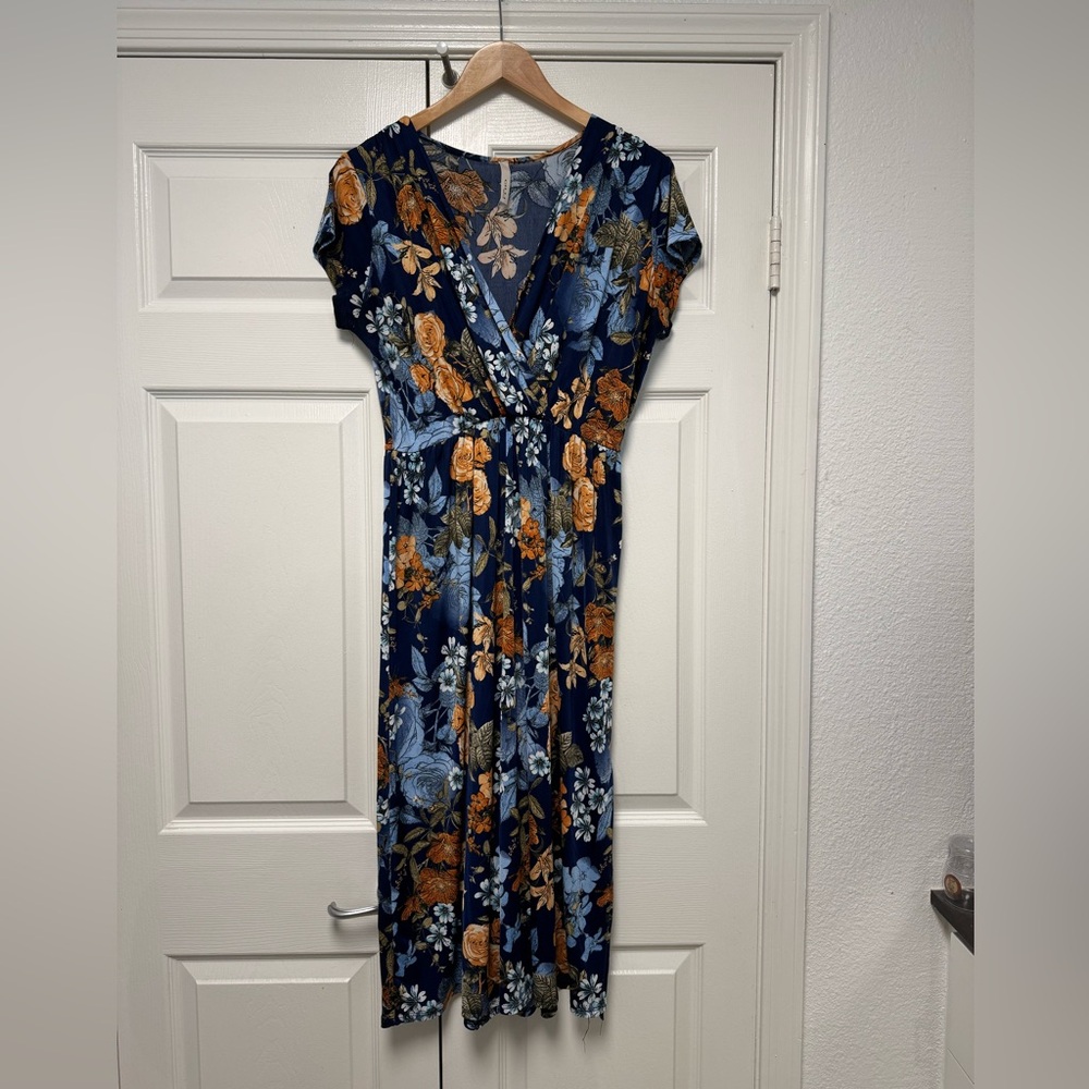 Modcloth floral wrap-style dress size XL